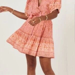 Spell and the Gypsy Collective Sundown Mini Skirt Pink and Orange
